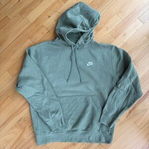 Nike Hoodie Mens Medium Light Green Pullover Sweatshirt  Logo Kangaroo Pocket